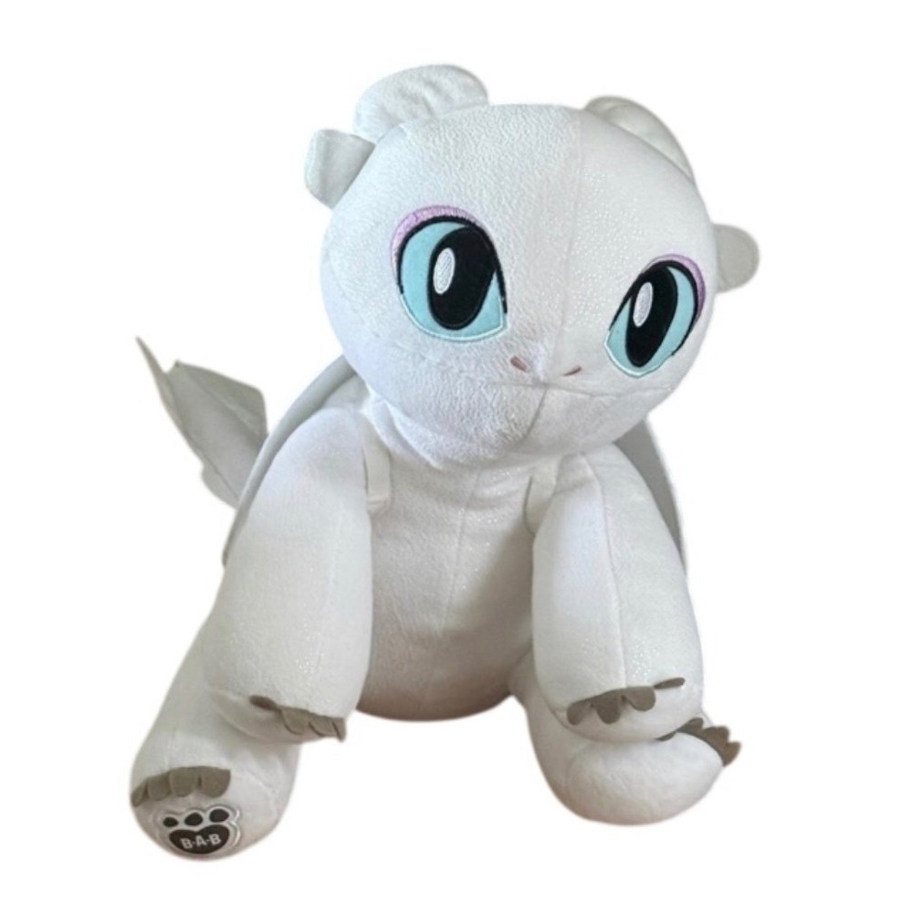 15" Build-A-Bear Light Fury Plush How to Train Your Dragon White Shimmer Dragon